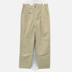 Amendi Gunnar in Light Beige Organic Cotton Pleat Front Button Fly Pants - Sz 32